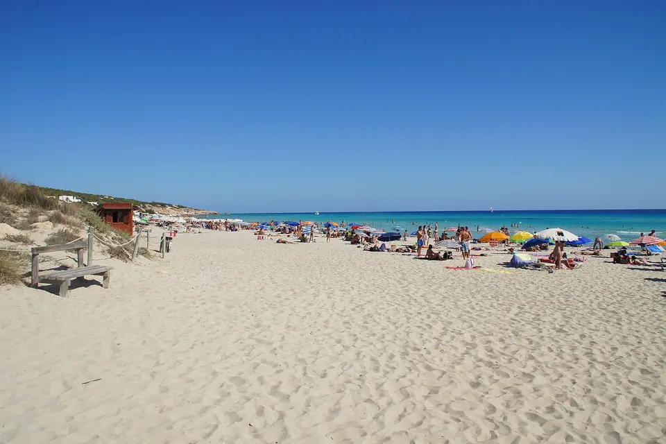 Blick auf Platja de Migjorn, Ibiza