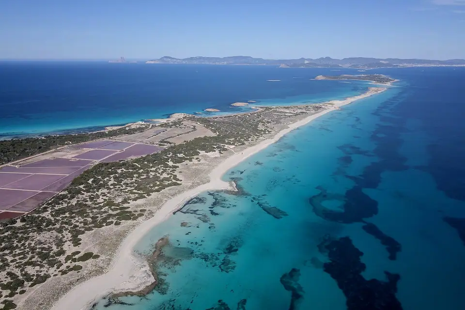 Blick auf Platja de ses Salines, Ibiza