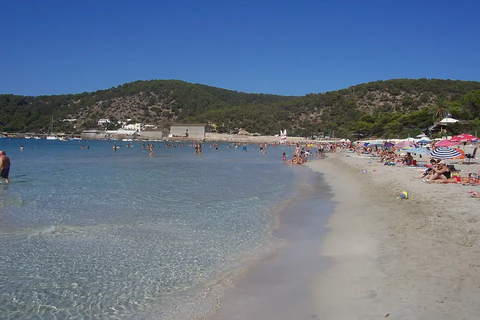 Blick auf Platja de ses Salines, Ibiza